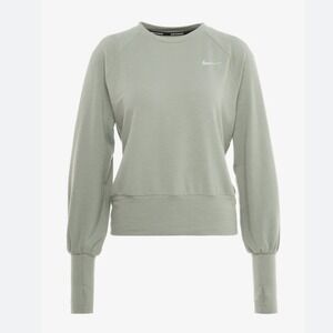 Nike Running Top Womens Medium Green Long Sleeve Thumbhole Dri-Fit Crew Neck